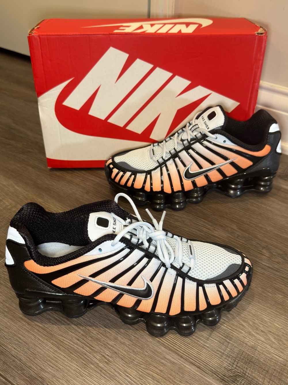 Nike Shox TL Blue Tint Black Total Orange Sneakers